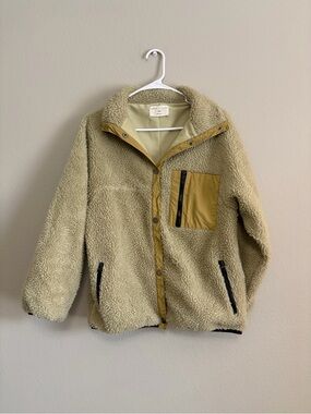 Basin‎ + Range Women's Pile Sherpa Snap Jacket Size XS Zipper Pockets oversized